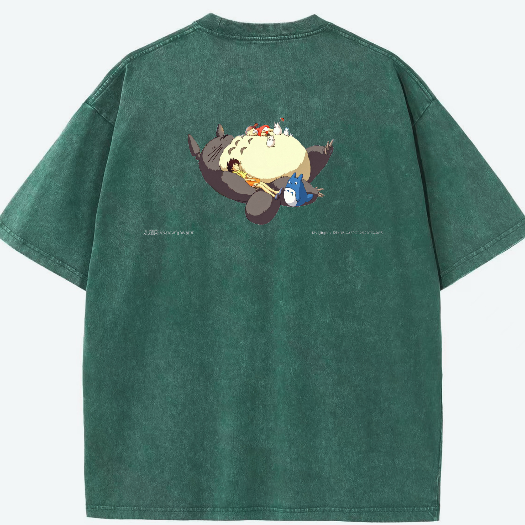 （画像用） となりのトトロ 草壁メイ 草壁サツキ My Neighbor Totoro Satsuki Kusakabe Mei Kusakabe 綿100% ヴィンテージ風 半袖Tシャツ（背面プリント）